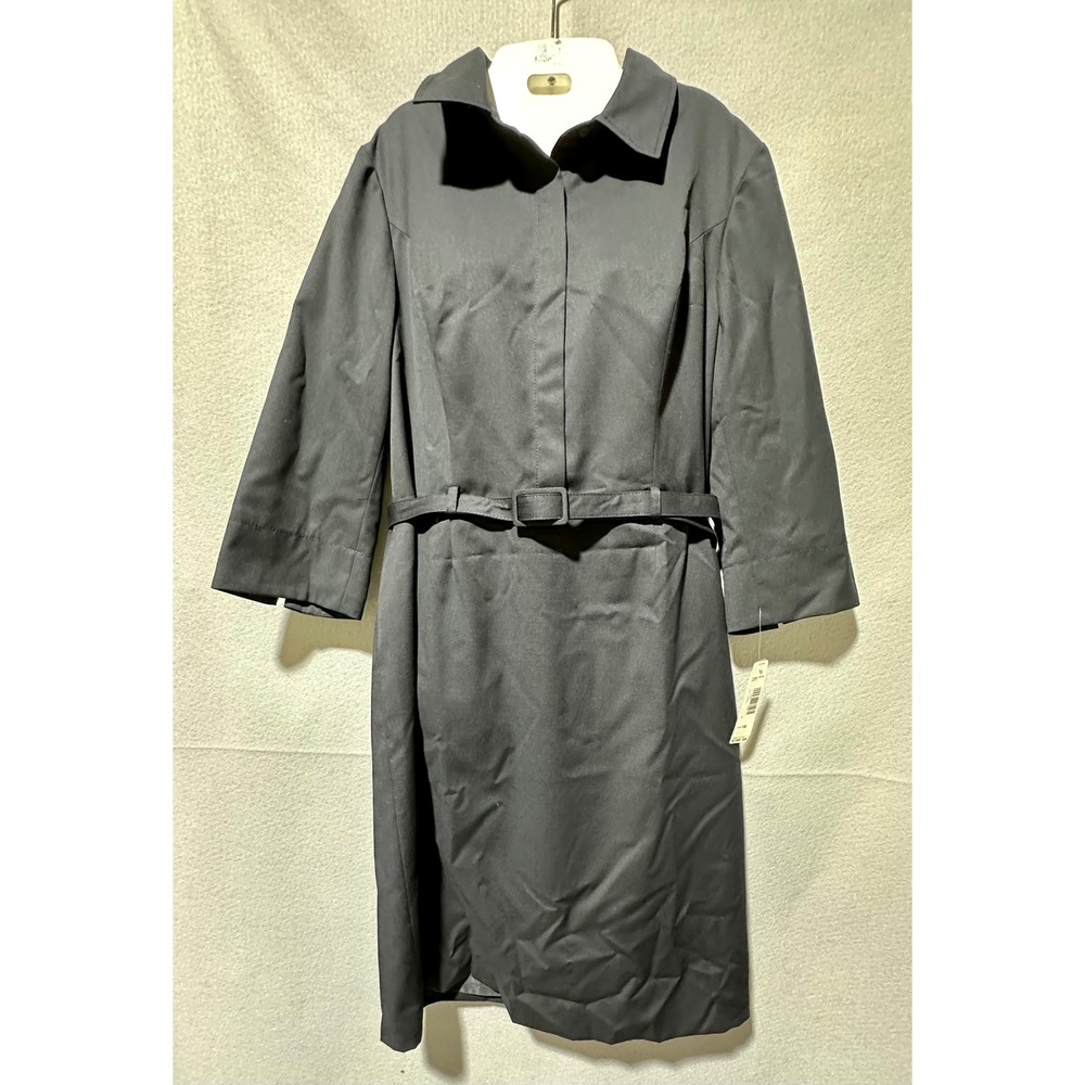 Pendleton Womens City Limits Belted Wool Blend Dress Black Size 16 new